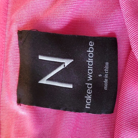 Naked Wardrobe Womens cut-out bodycon midi strapless pink dress size S NWOT - Picture 7 of 7